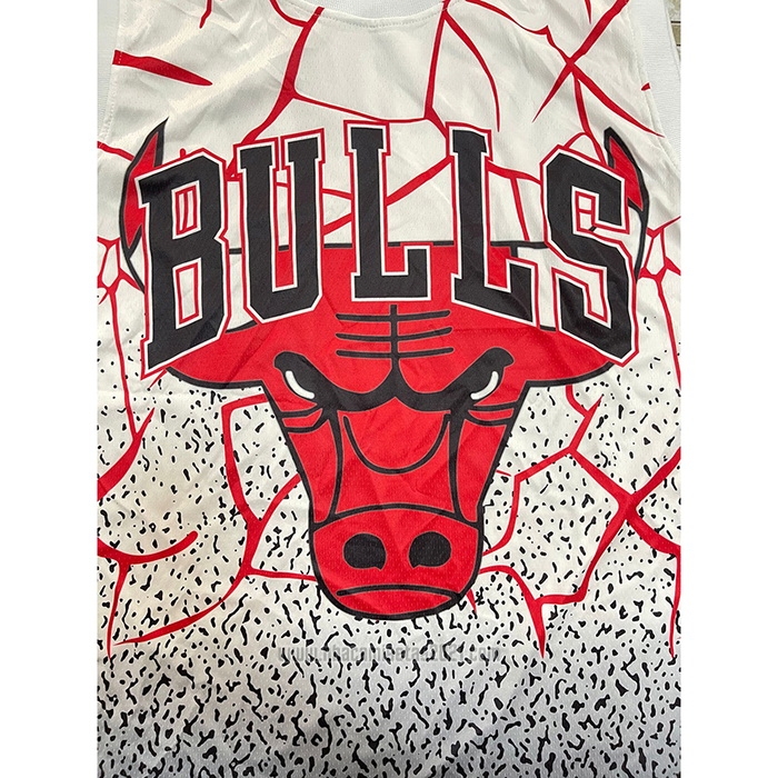 Camiseta Chicago Bulls Michael Jordan #23 Mitchell & Ness Blanco Rojo